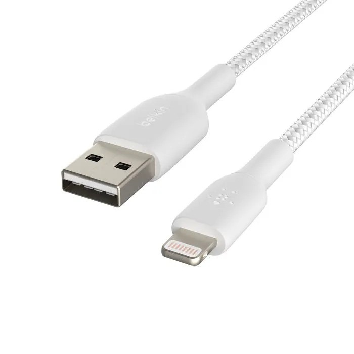Кабель Belkin BoostCharge USB-A Braided Cable with Lightning Connector (1М, белый)