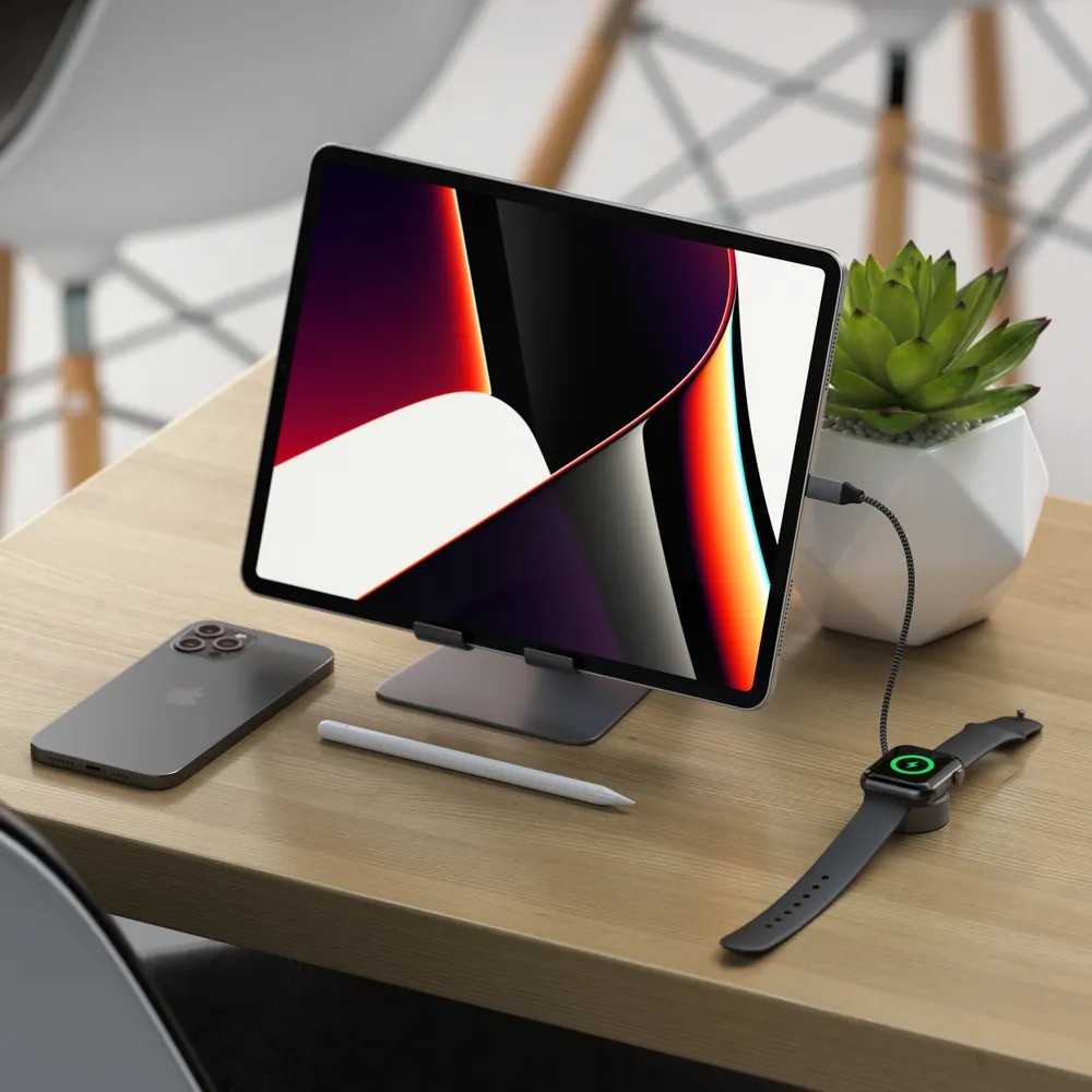 Беспроводное магнитное зарядное устройство Satechi USB-C Magnetic Charging Cable (для Apple Watch, серый)