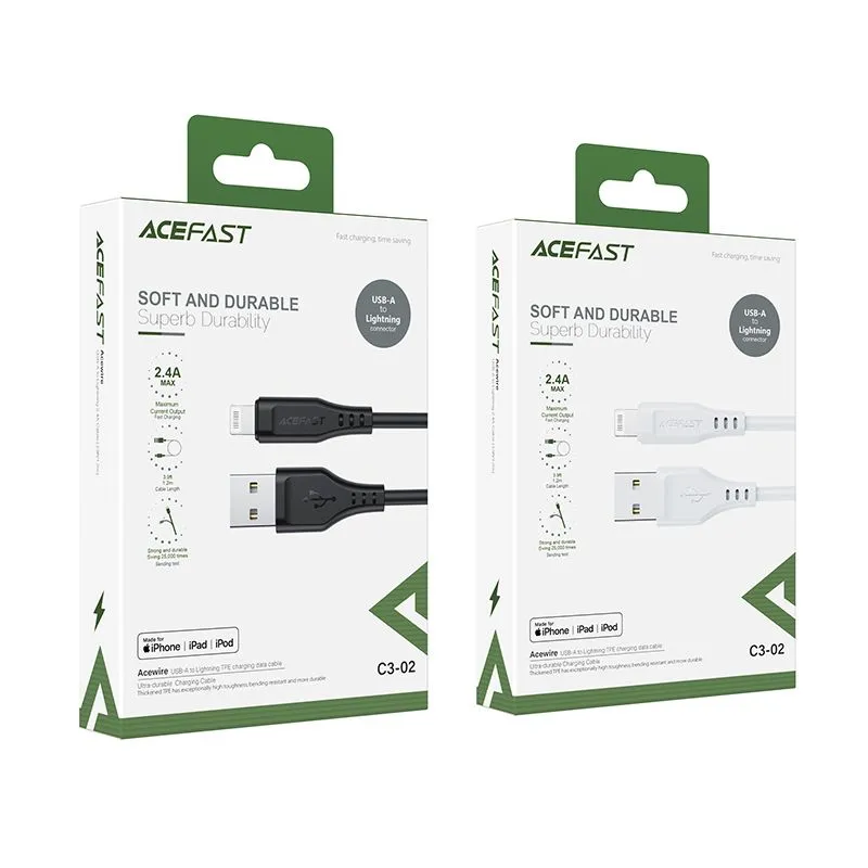 Кабель ACEFAST C3-02 USB-A to Lightning (черный)