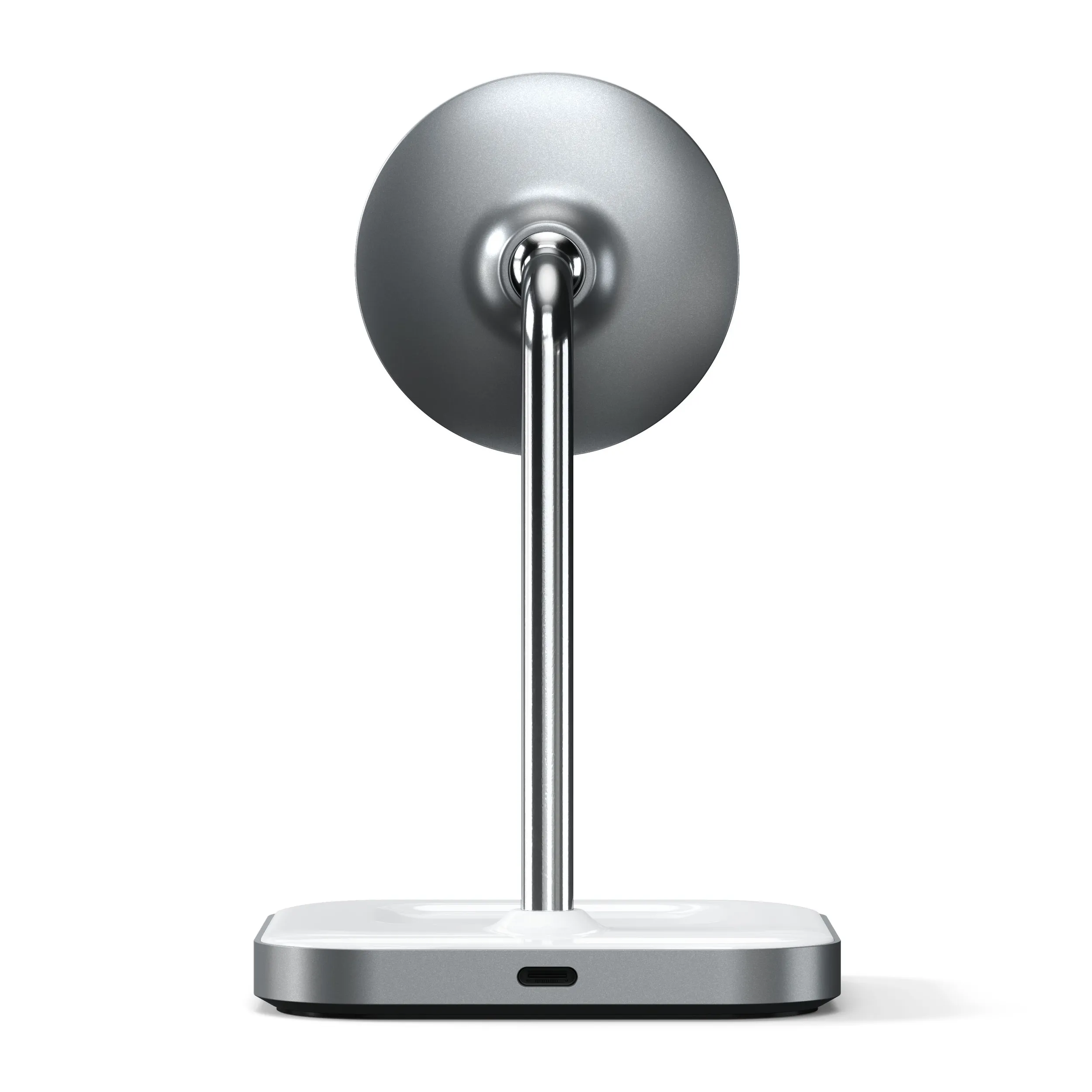 Беспроводное зарядное устройство-подставка Satechi Magnetic 2-in-1 Wireless Charging Stand (серый космос)