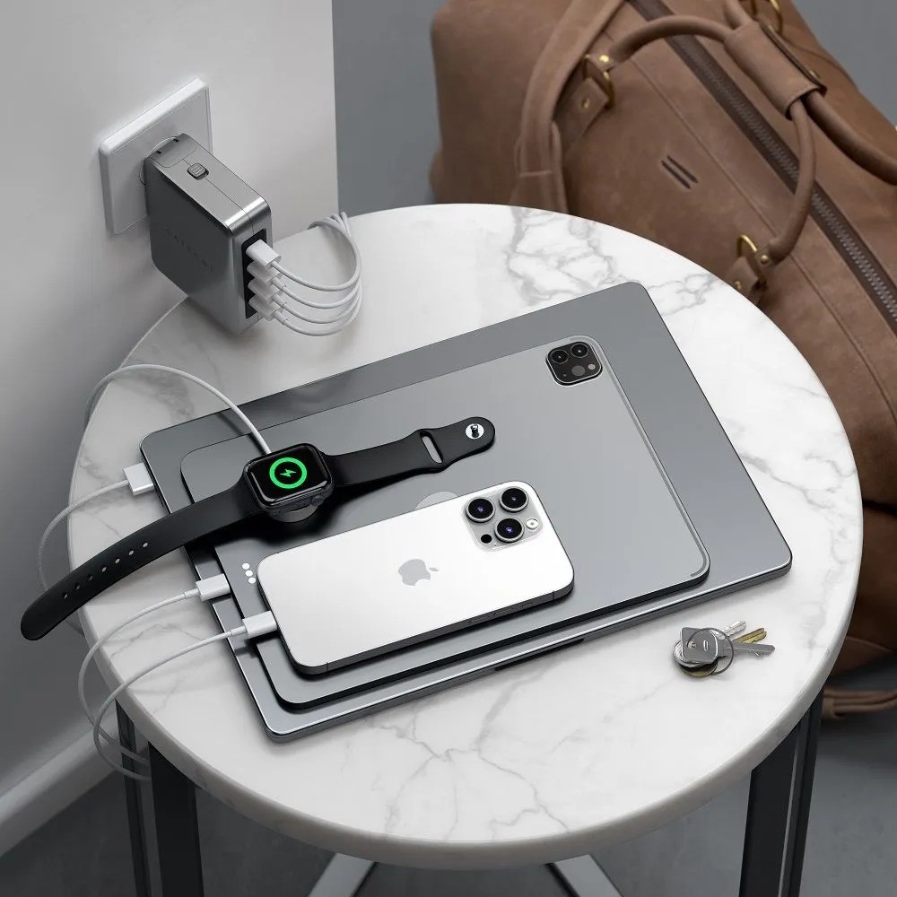Сетевое зарядное устройство Satechi 145W USB-C 4-Port GAN Travel Charger (серый)