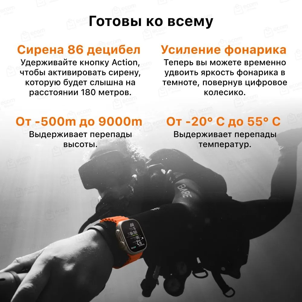 Умные часы Apple Watch Ultra 2 GPS + Cellular Titanium Case with Olive Alpine Loop (49mm, S, оливковый)