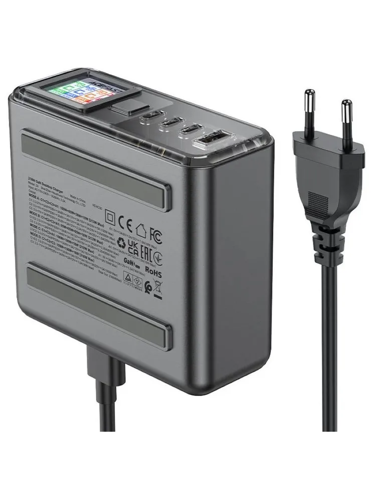 Зарядное устройство ACEFAST Z4 PD218W GaN (3xUSB-C+USB-A, серый)