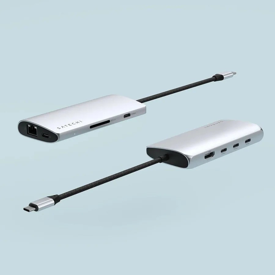 Адаптер Satechi USB-C Multiport Adapter 8K with Ethernet V3 (серебристый)