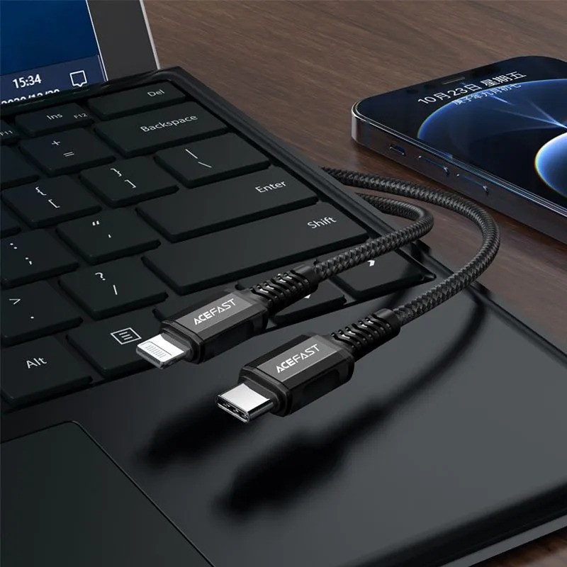 Кабель ACEFAST C1-01 USB-C to Lightning (черный)