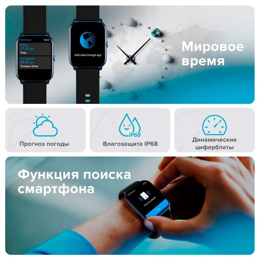 Умные часы Kieslect Calling Watch Ks mini (синий)