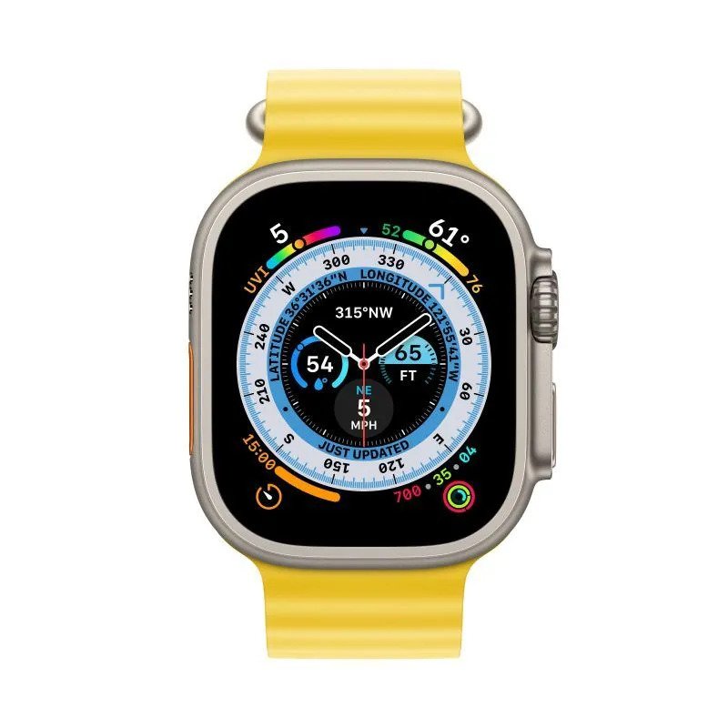 Умные часы Apple Watch 8 Ultra Titanium Case with Yellow ocean Band M/L (49mm, желтый)