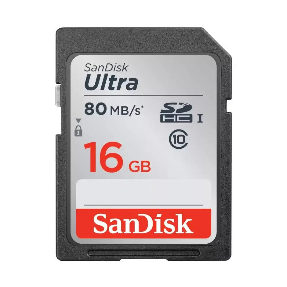 Карта памяти SanDisk Ultra microSDXC UHS-I (16 ГБ, черный)