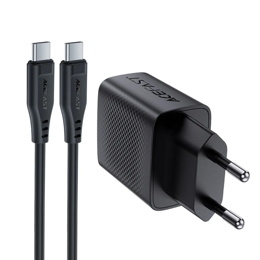Зарядное устройство ACEFAST A82 PD20W GaN USB-C (с кабелем USB-C на USB-C, черный)
