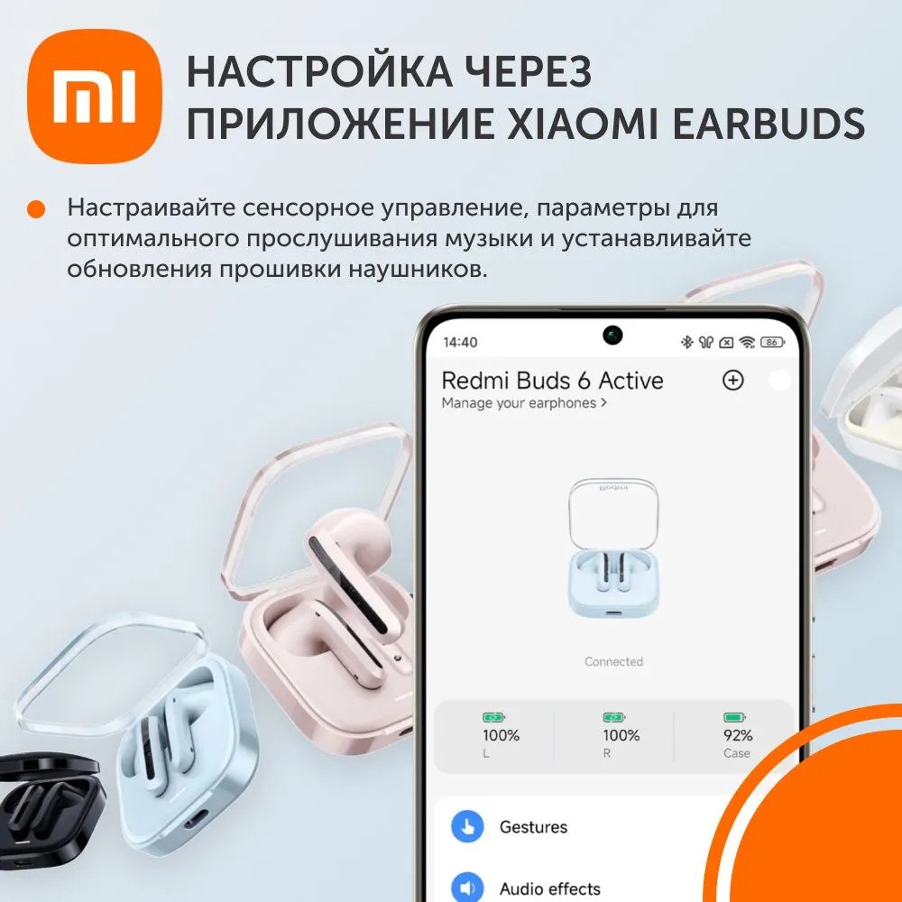 Беспроводные наушники Redmi Buds 6 Active (черный)