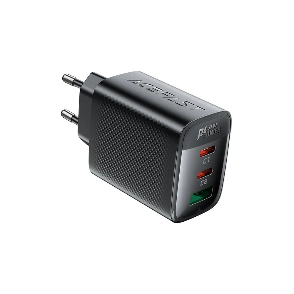 Зарядное устройство ACEFAST A108 PD67W Gan 2xUSB-C+USB-A (черный)