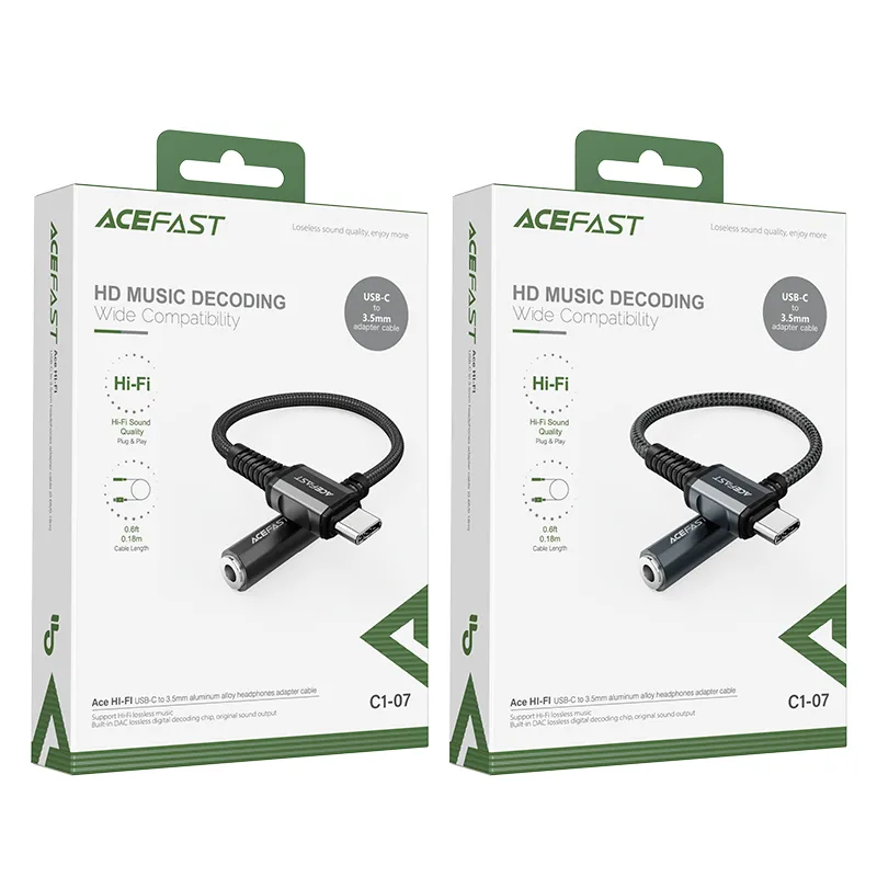 Кабель ACEFAST C1-07 USB-C to DC3.5 (черный)