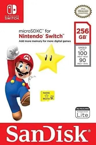 Карта памяти SanDisk microSDXC UHS-I (256 ГБ, для Nintendo Switch, желтый)