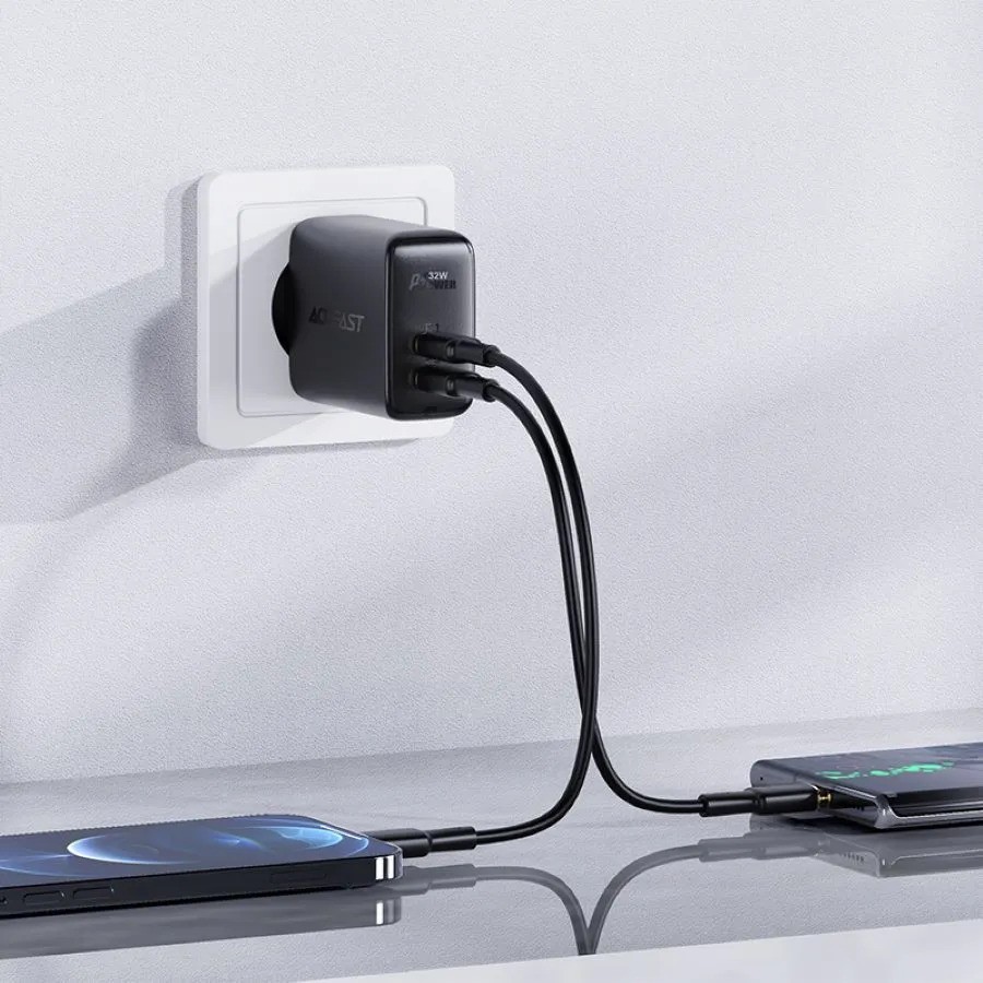 Зарядное устройство ACEFAST A5 PD32W USB-C+USB-A (черный)