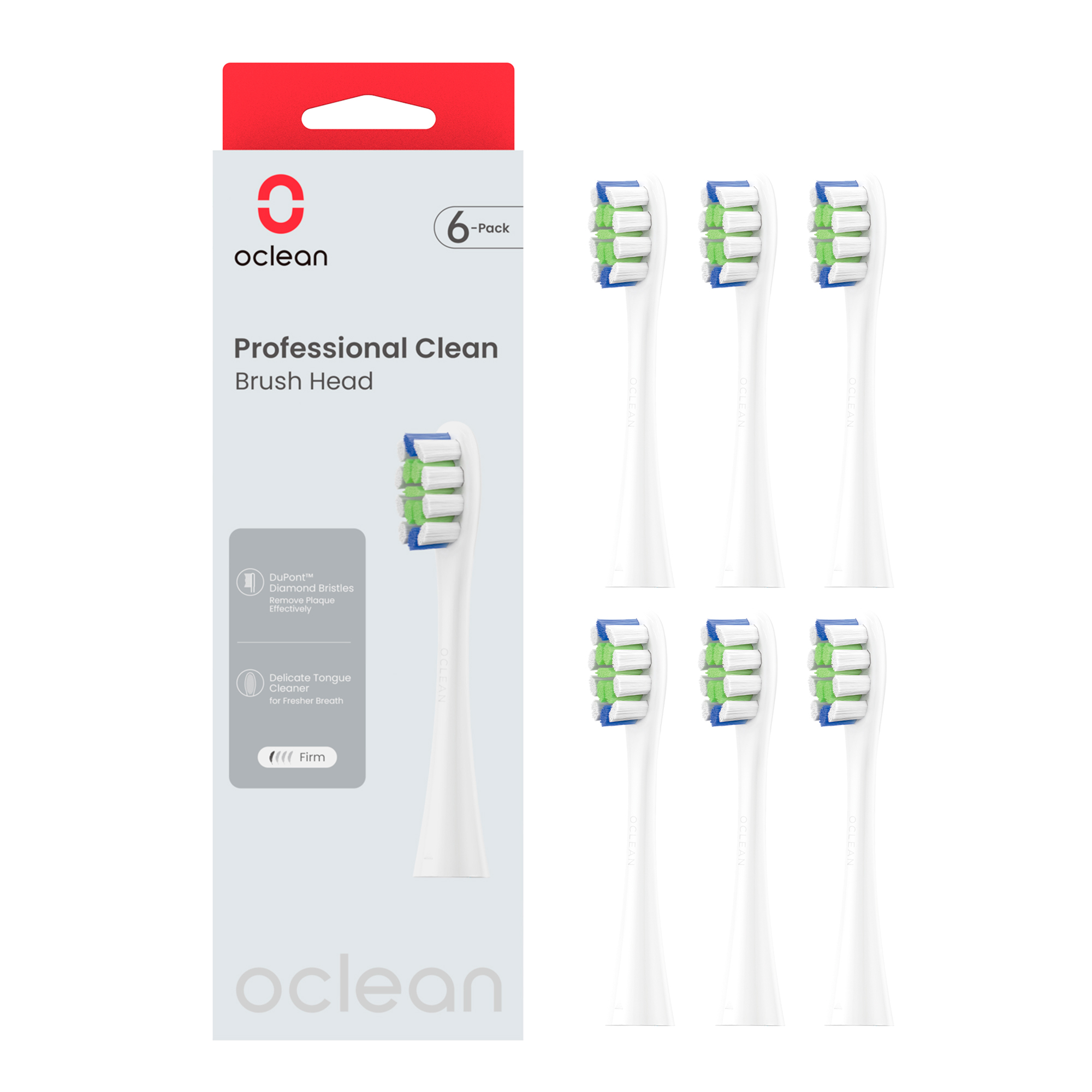 Комплект насадок Oclean P1C1 (6 шт, белый)