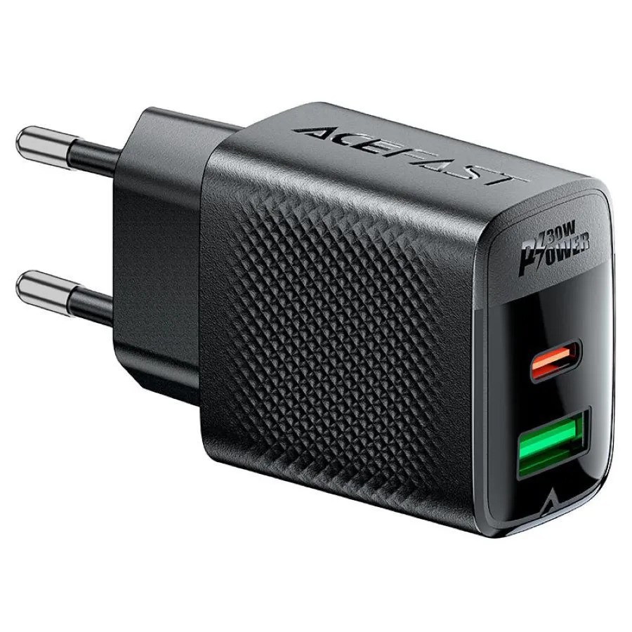Зарядное устройство ACEFAST A98 PD30W Gan USB-C+USB-A (черный)