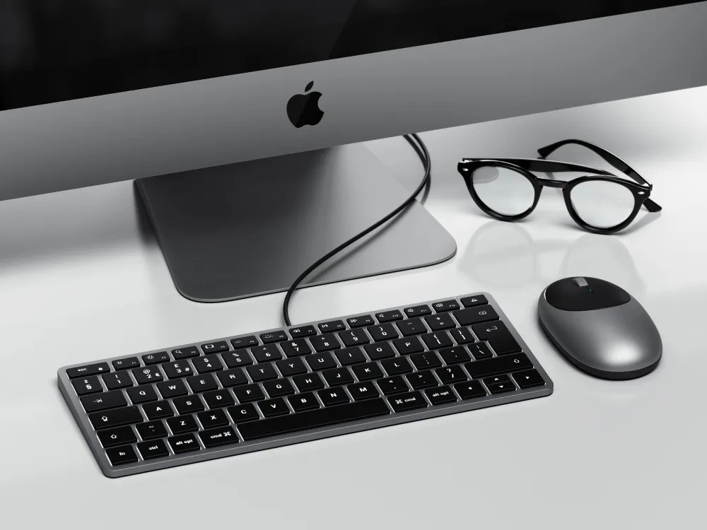 Клавиатура проводная Satechi Slim W1 USB-C ST-UCSW1M-RU (серый)