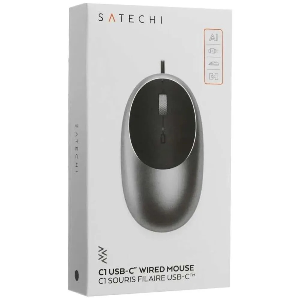 Мышь проводная Satechi C1 (USB-C, серый космос)