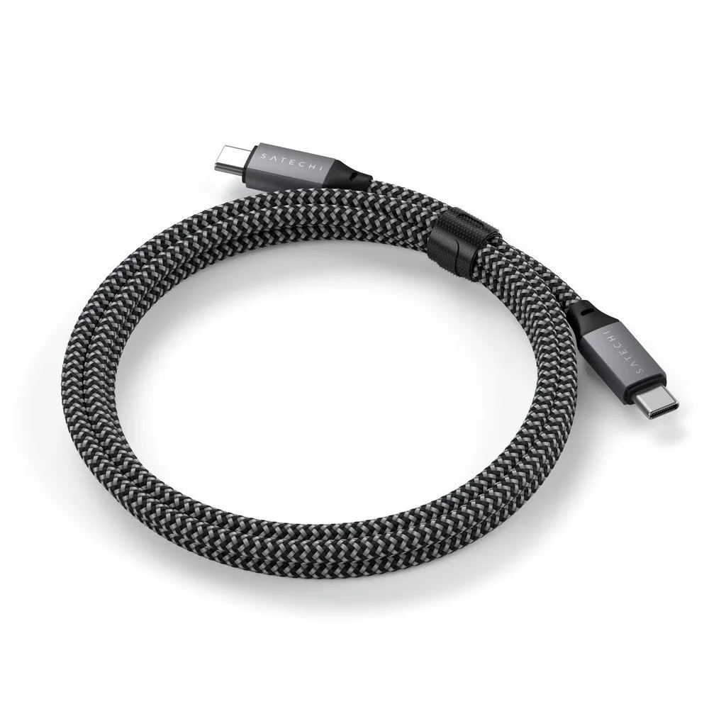 Кабель Satechi USB-C to USB-C 100W (2м, серый космос)