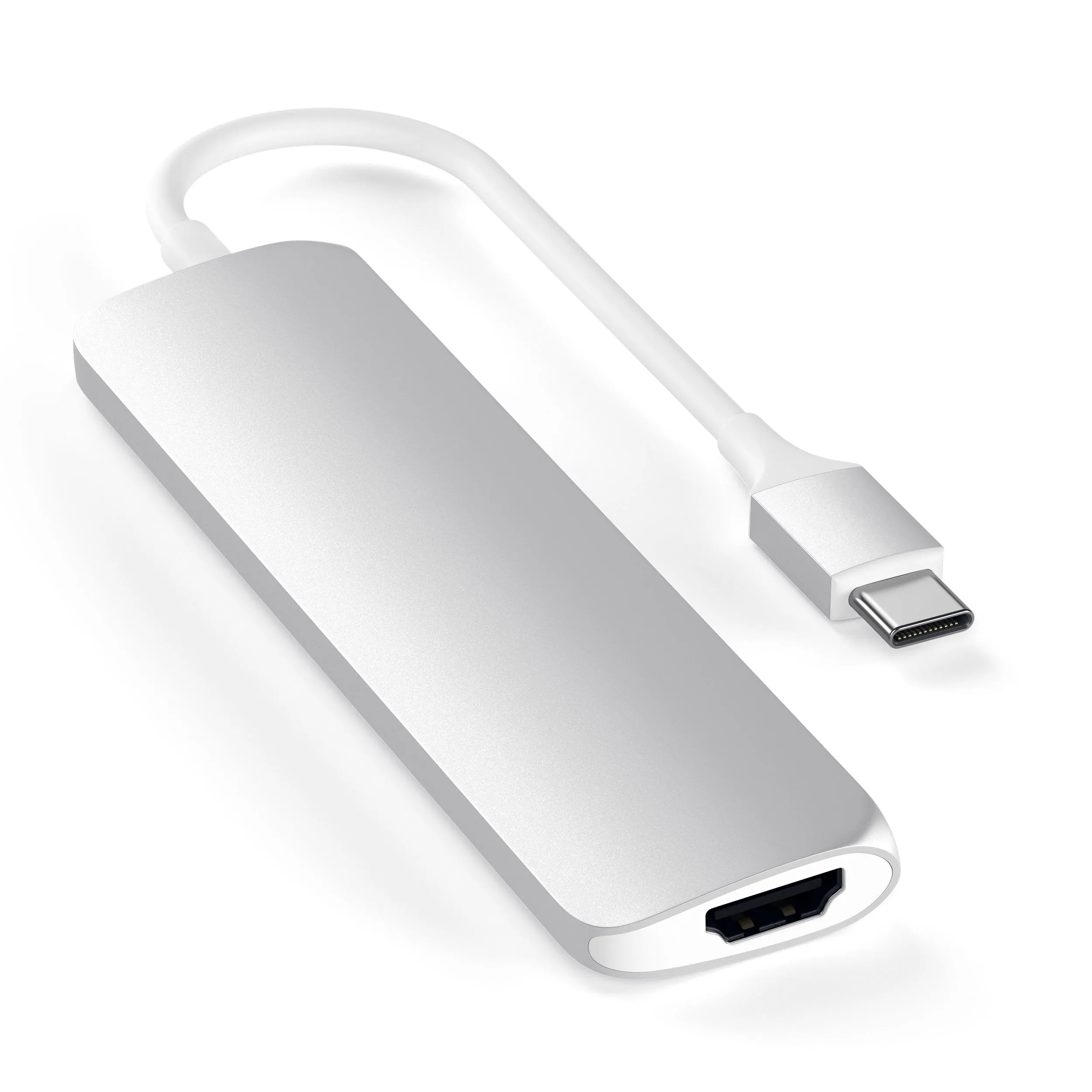 Адаптер Satechi Slim Aluminum Type-C Multi-Port Adapter with Type-C Charging Port (серебристый)