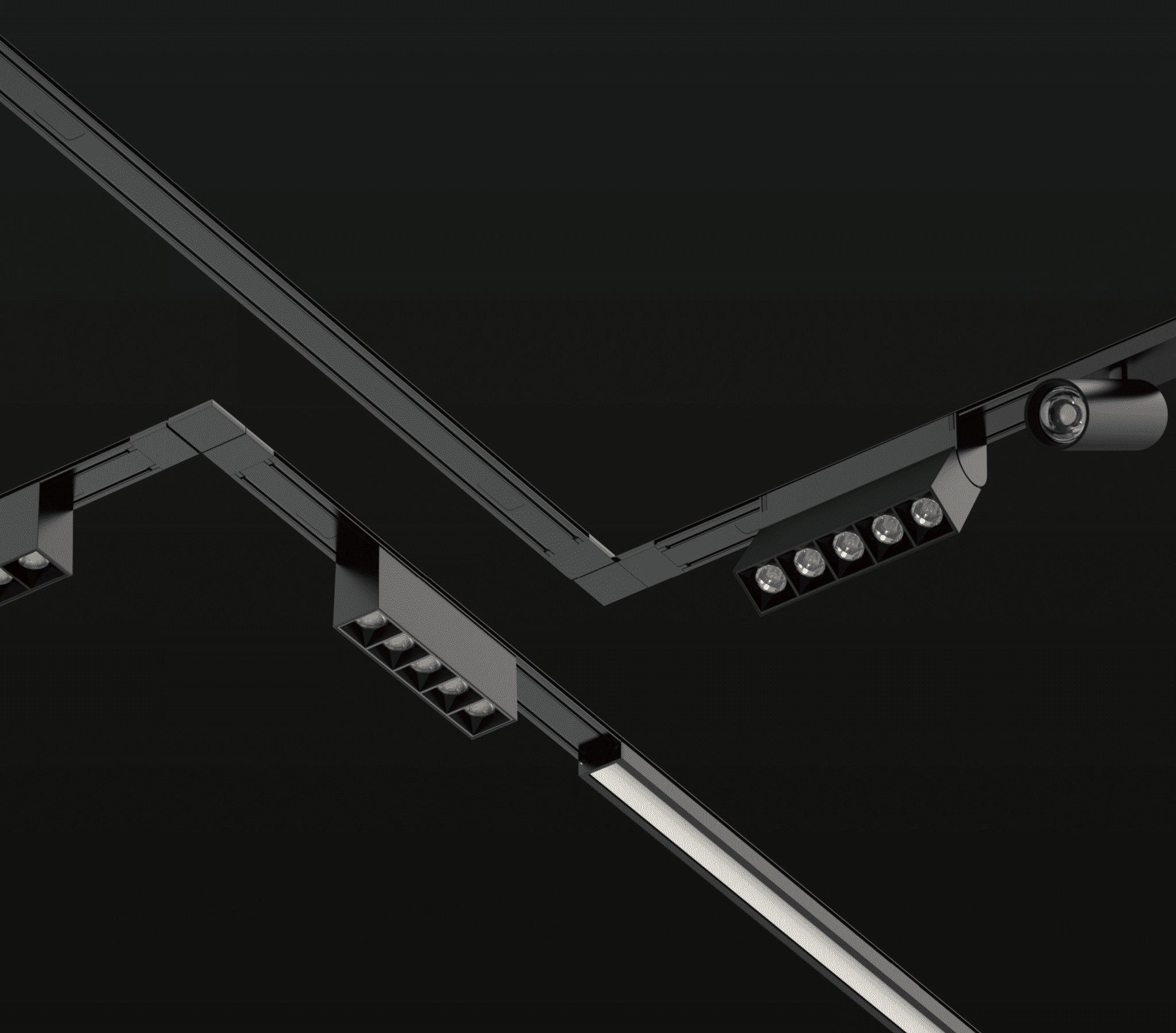 Магнитный шинотрек Yeelight Pro P20 Surface mounted magnetic track (ультратонкий, накладной, 150 см, черный)