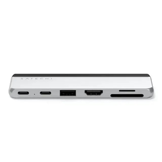 Хаб двойной Satechi Dual USB-C Hub For Surface Pro 9 (серебристый)