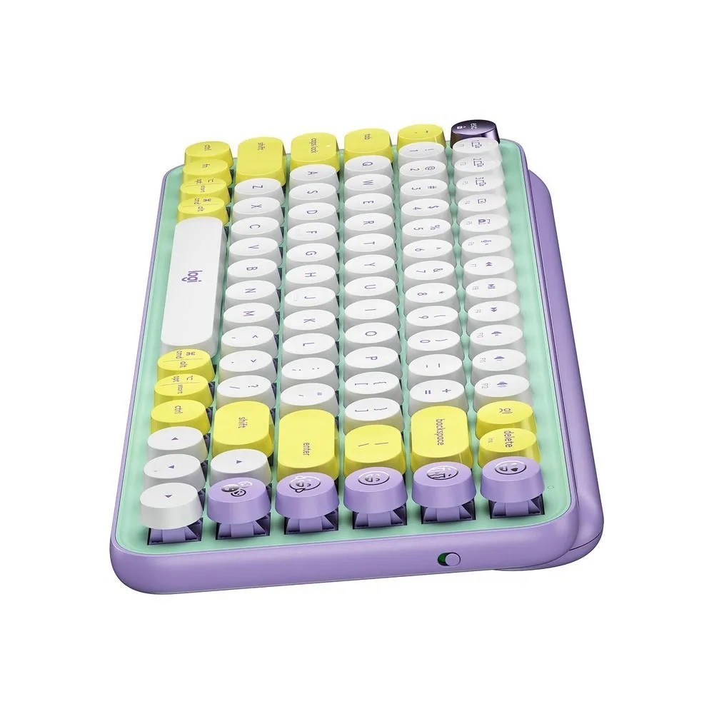 Клавиатура беспроводная Logitech POP Keys Daydream (русская раскладка, сиреневый/зеленый)