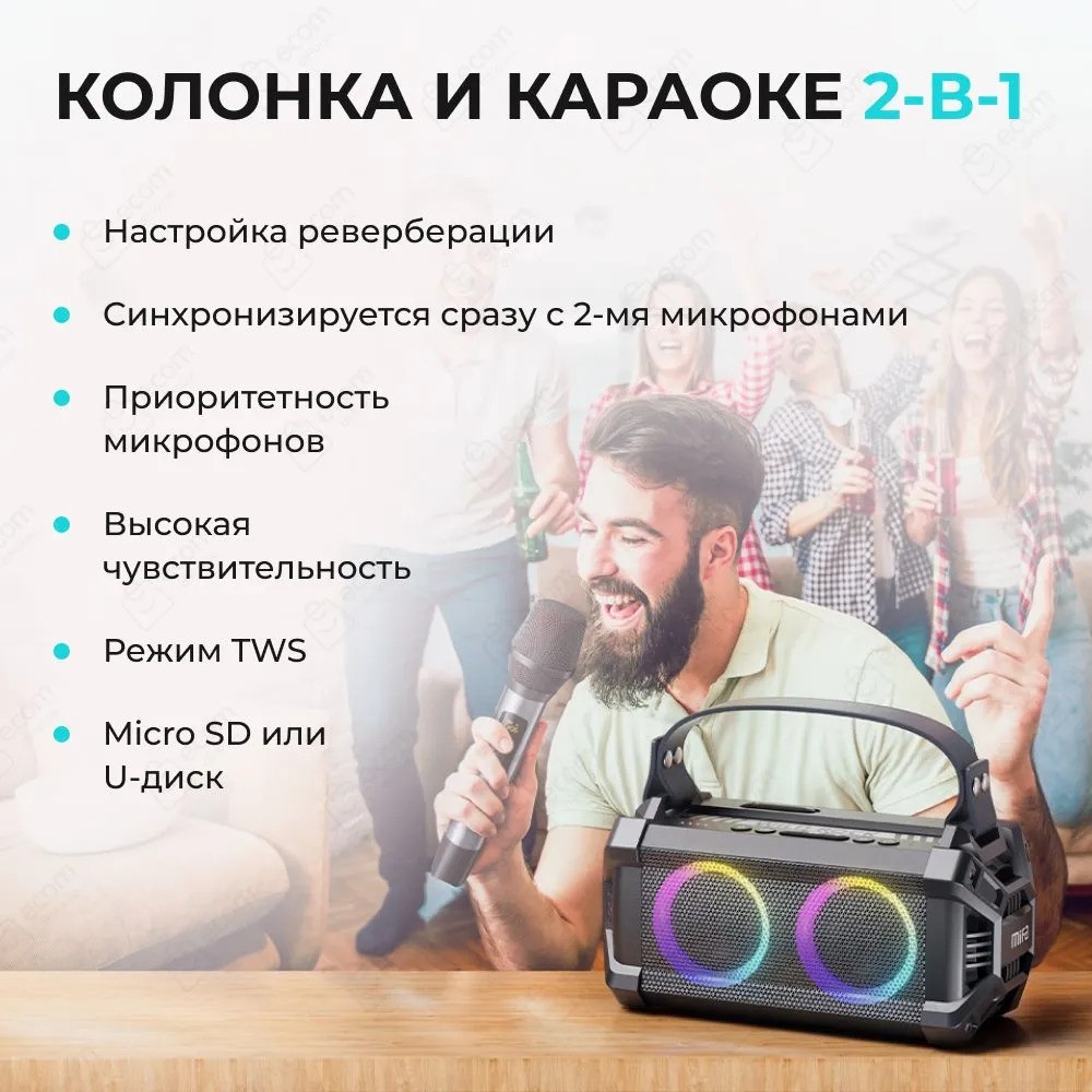 Беспроводная колонка-караоке MIFA WildRock (черный)