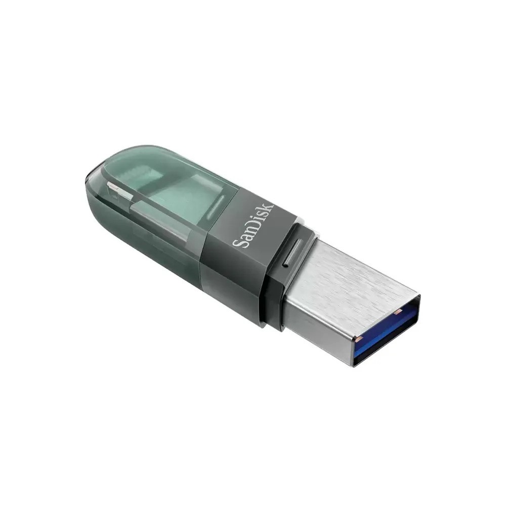 Флеш-накопитель SanDisk iXpand Flash Drive Flip (128 ГБ, серебристо-зеленый)