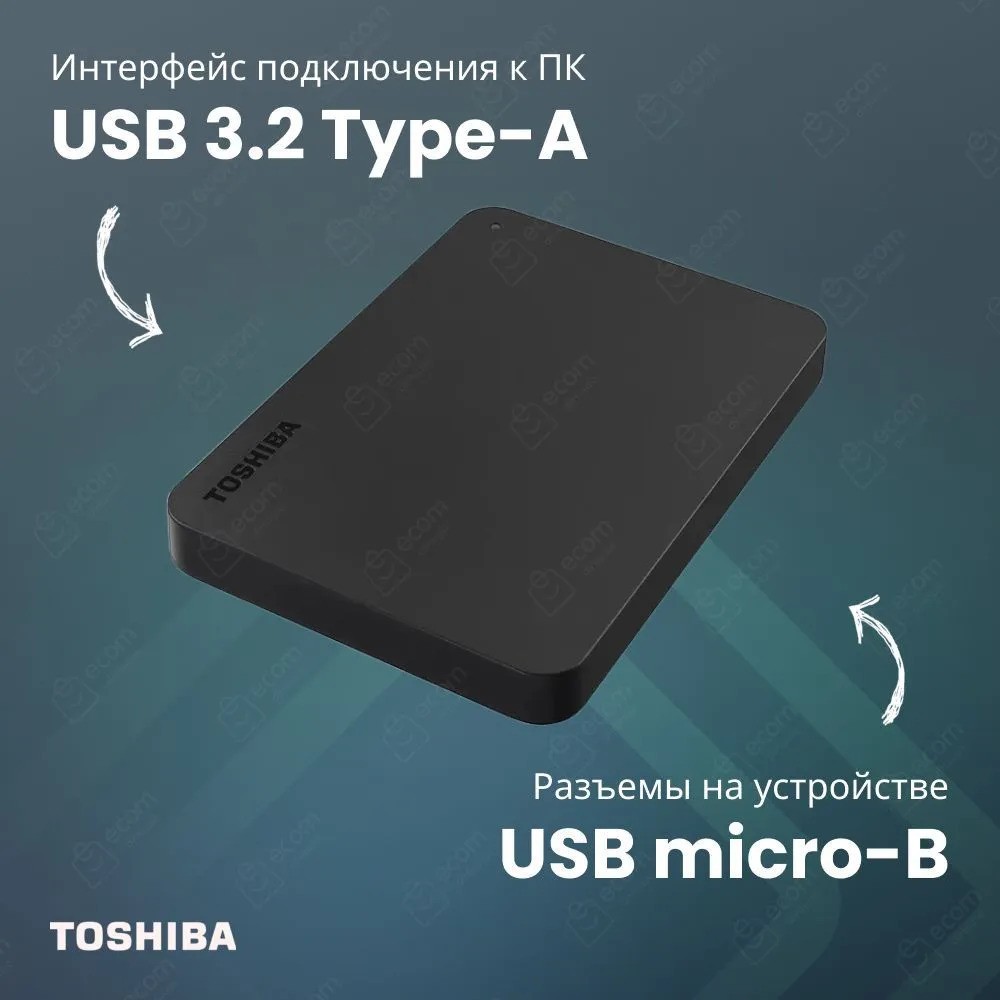 Внешний жесткий диск Toshiba Canvio Basics (4TB, черный)
