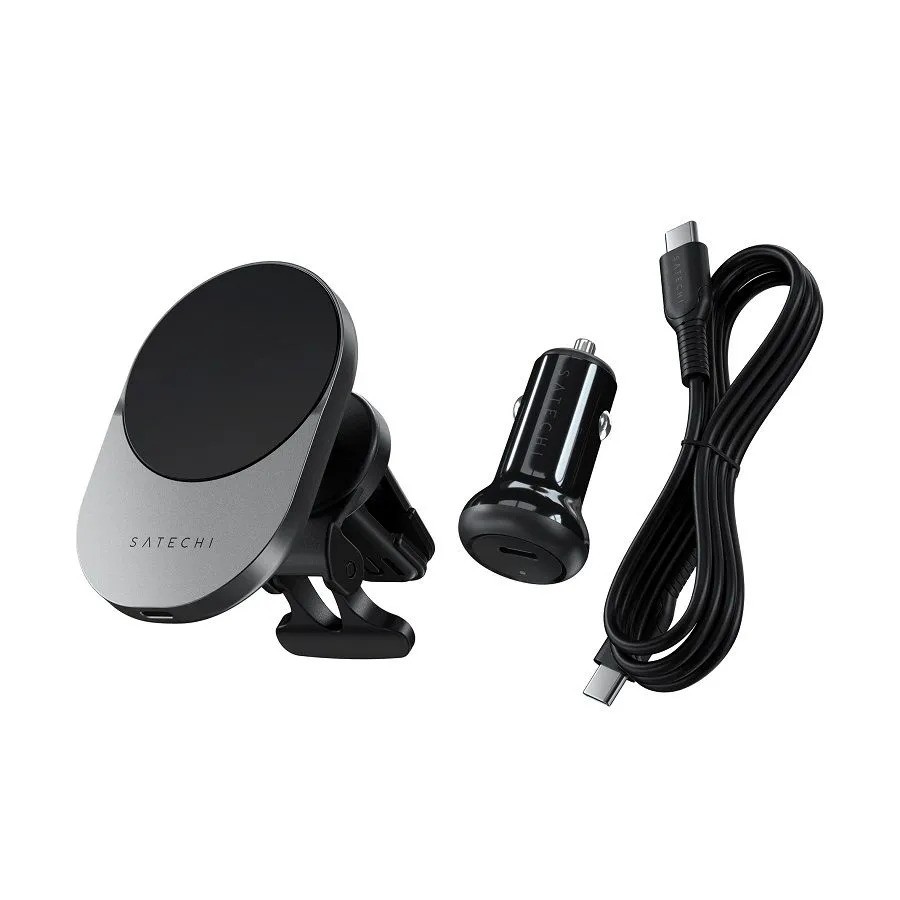 Автомобильное беспроводное зарядное устройство Satechi Qi2 Wireless Car Charger 15W (серый)