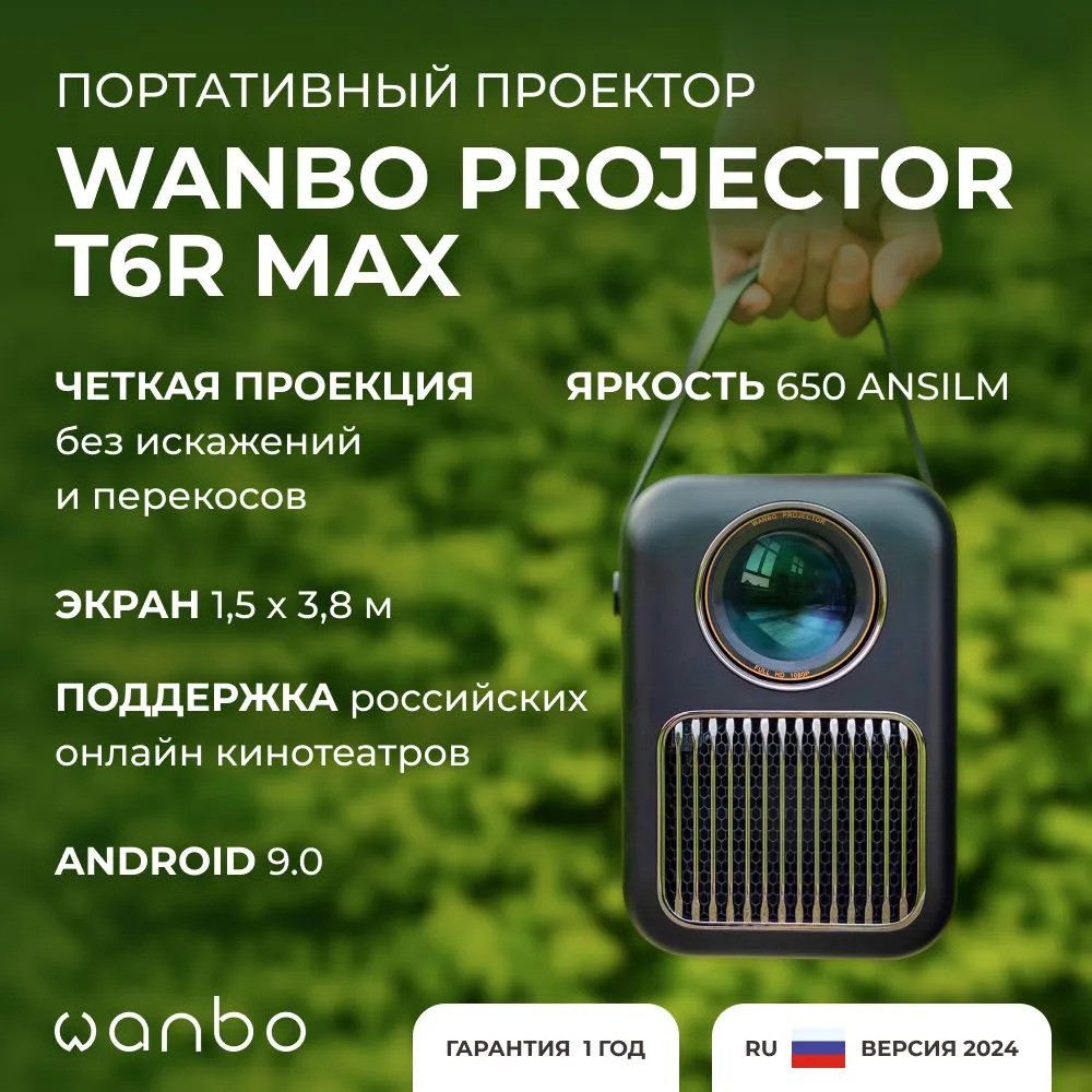 Портативный проектор Wanbo Projector T6R Max (черный)