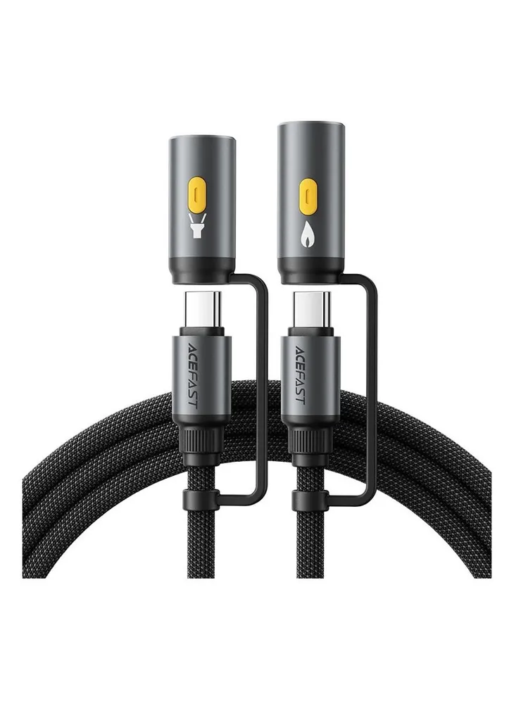 Зарядный кабель ACEFAST J4 USB-C+ Led Light + Cigarette Lighter (черный)
