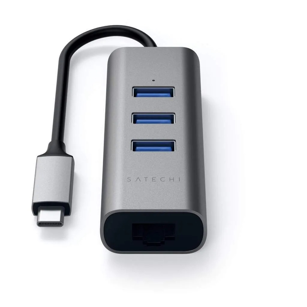 USB-хаб Satechi Type-C 2-in-1 USB 3.0 Aluminum 3 Port Hub and Ethernet Port (серый космос)