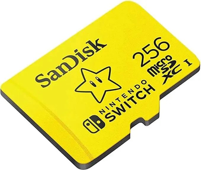 Карта памяти SanDisk microSDXC UHS-I (256 ГБ, для Nintendo Switch, желтый)