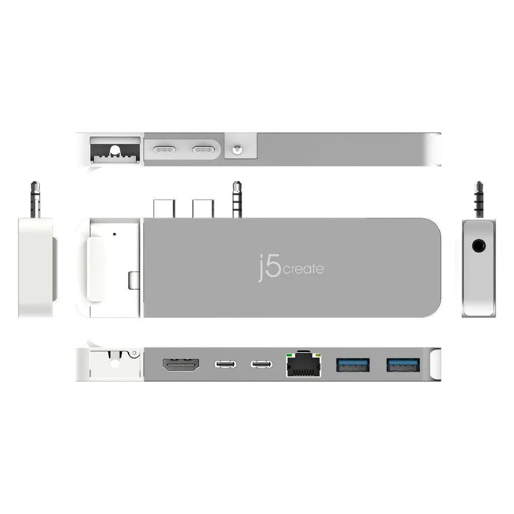 Хаб j5create 4K60 Pro USB4 Hub with MagSafe Kit (серый)