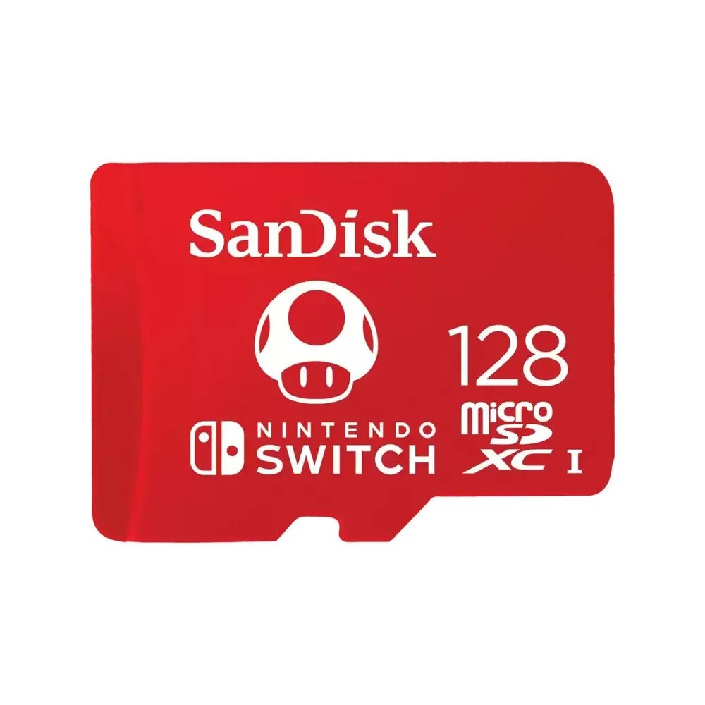 Карта памяти SanDisk microSDXC UHS-I (128 ГБ, для Nintendo Switch, красный)