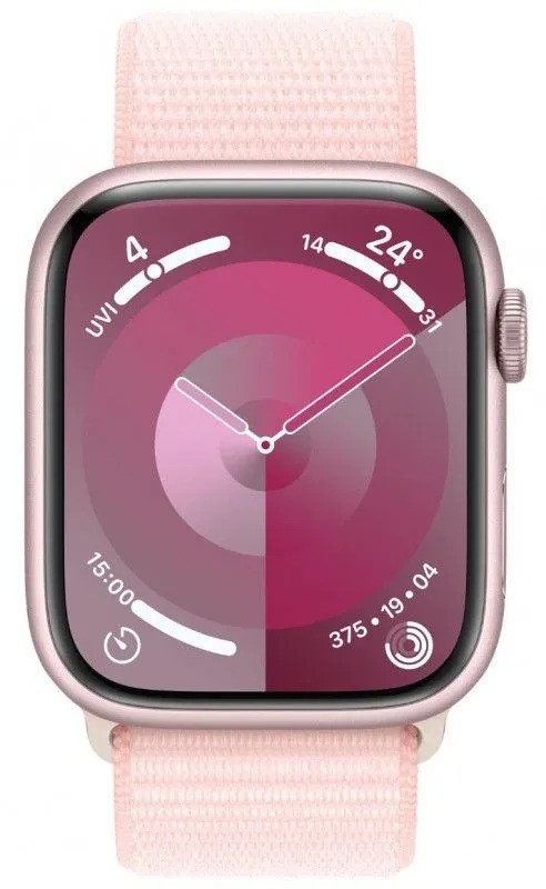 Умные часы Apple Watch Series 9 GPS Pink Aluminium Case with Light Pink Sport Loop (41mm, розовый)