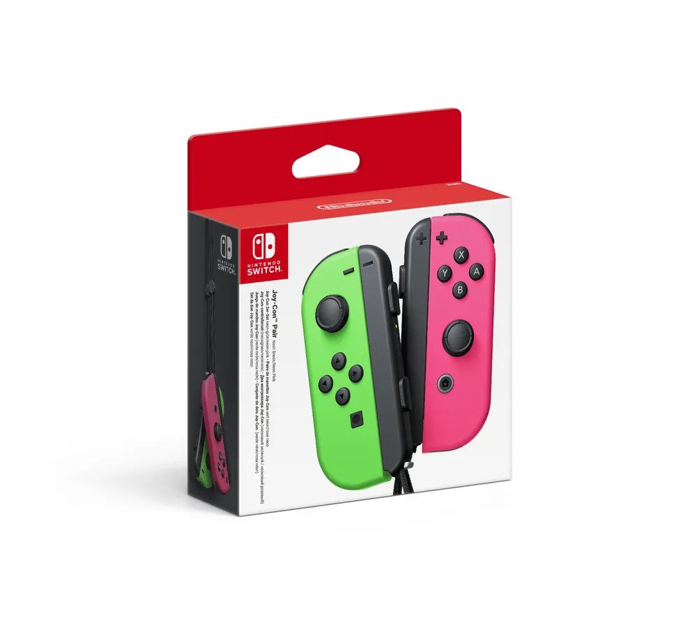 Два контроллера Joy-Con для консоли Nintendo Switch (неоновые зеленый/ розовый)