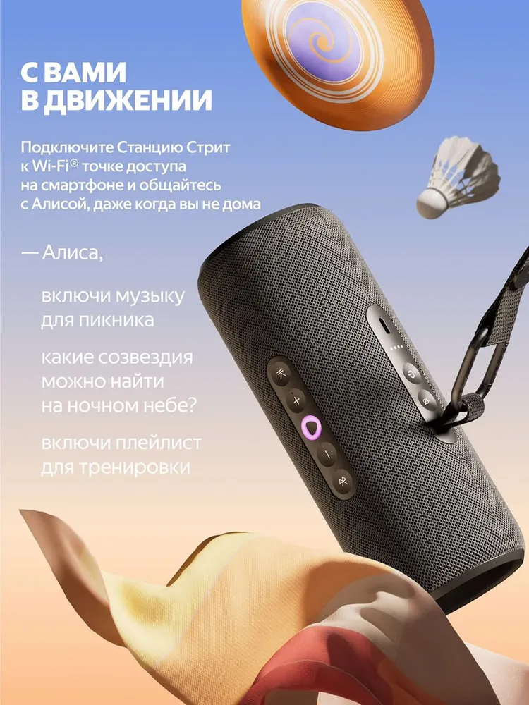 Умная колонка Яндекс Станция Стрит (с Алисой, черный)