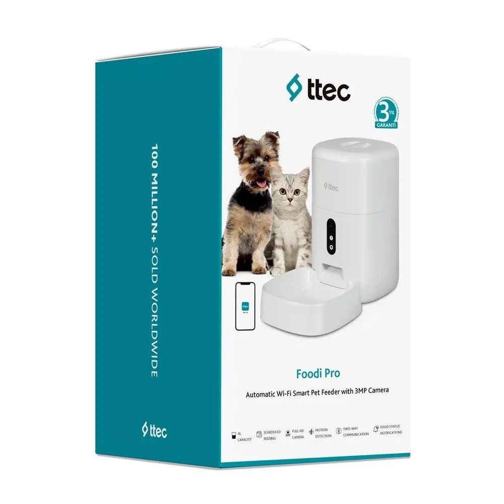 Автокормушка TTEC Foodi Pro Automatic Wi-Fi Smart Pet Feeder (белый)