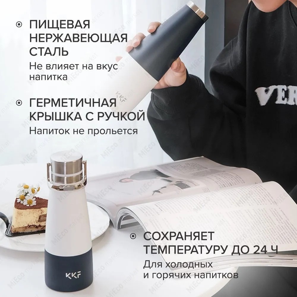 Термобутылка Kiss Kiss Fish Swag Vacuum Bottle Mini (синий, белый)