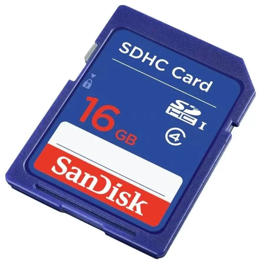 Карта памяти SanDisk SDHC Class 4 (16 ГБ, синий)