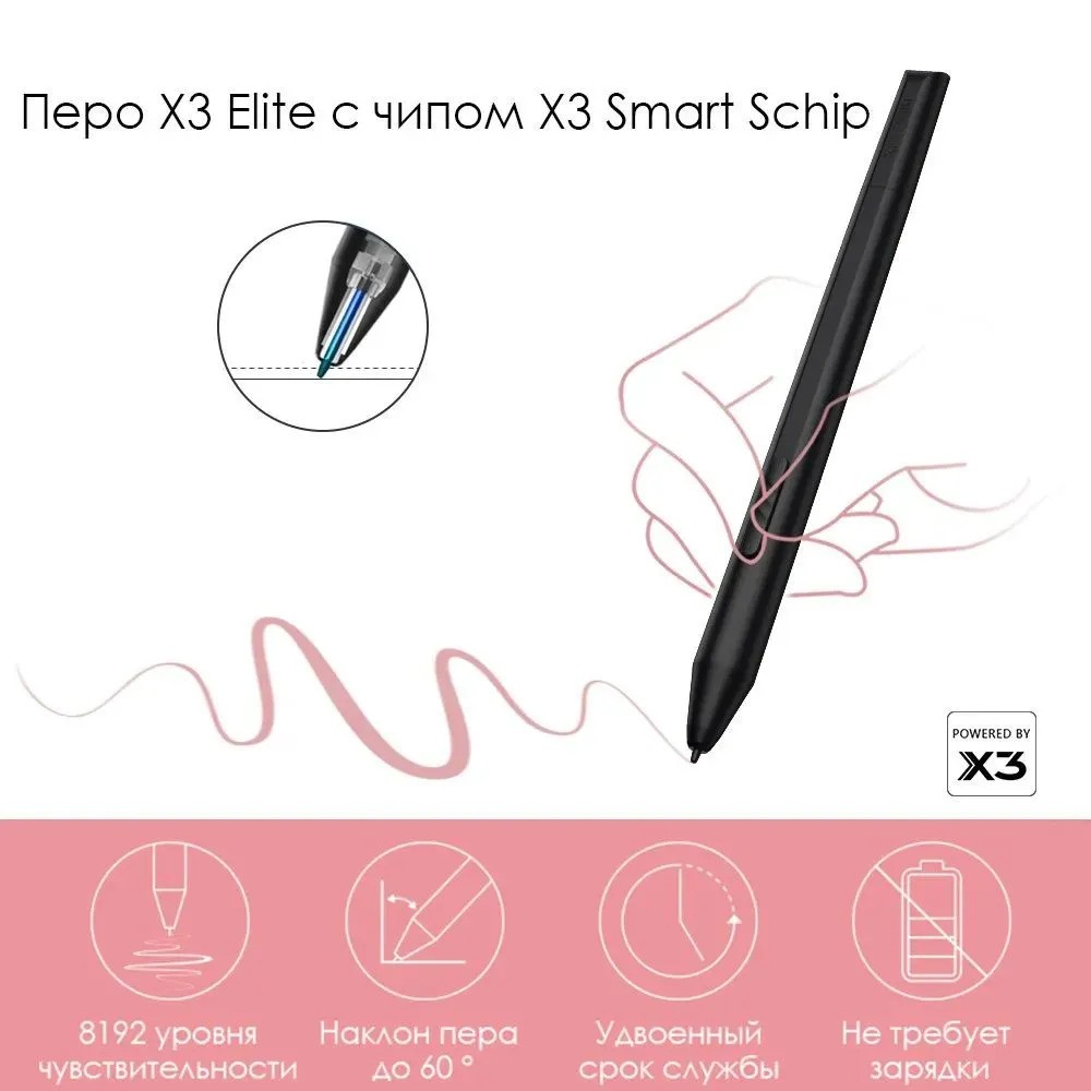 Графический планшет XPPen Deco L (розовый)