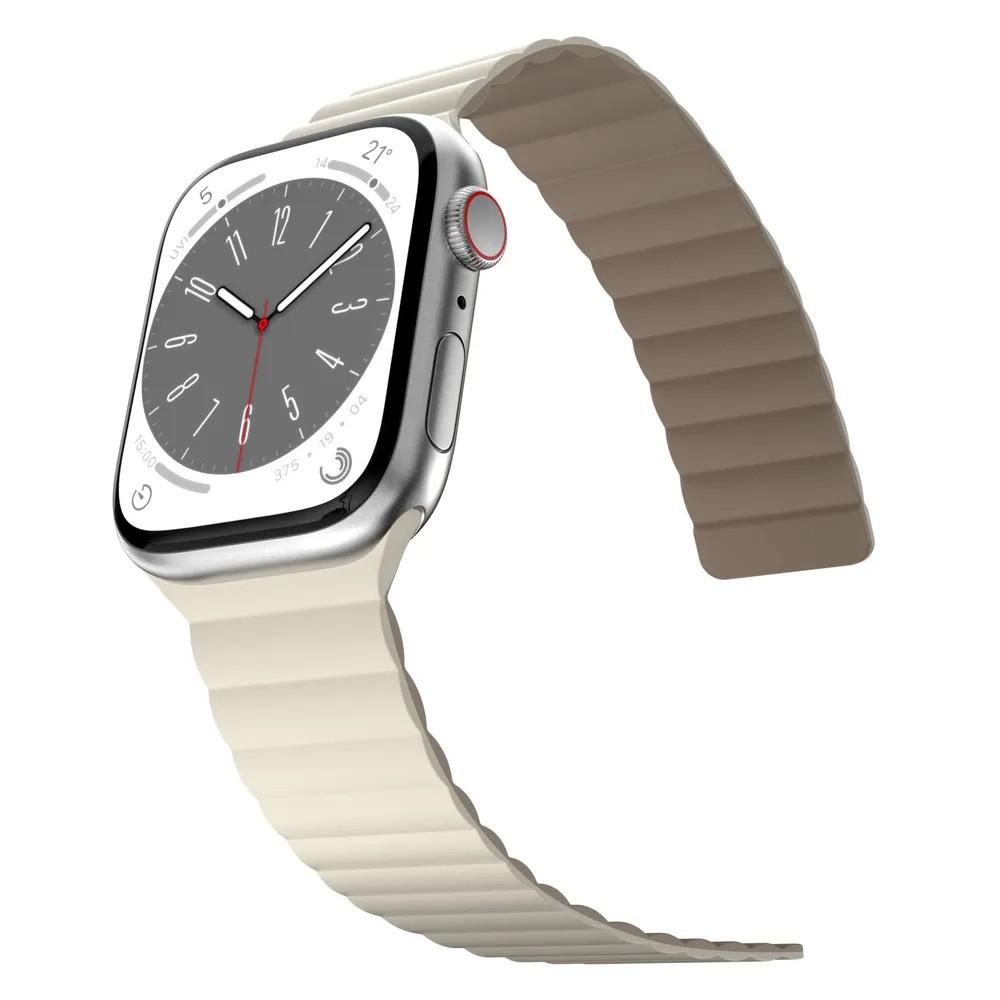 Ремешок для часов SwitchEasy MAW245078SI22 Skin Silicone Magnetic Watch Band (для Apple Watch 42/44/45mm, бежевый)
