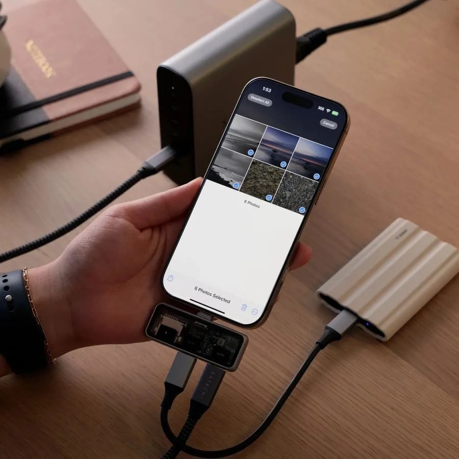 Хаб Satechi Mobile XR Hub PD with microSD (серый)