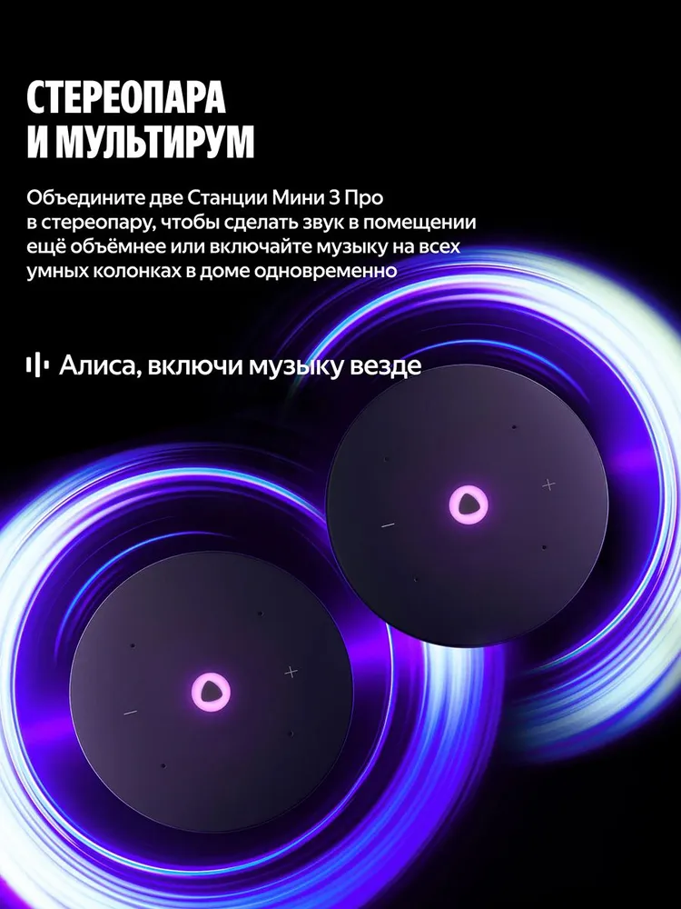 Умная колонка Яндекс Станция Мини 3 Про (серый)