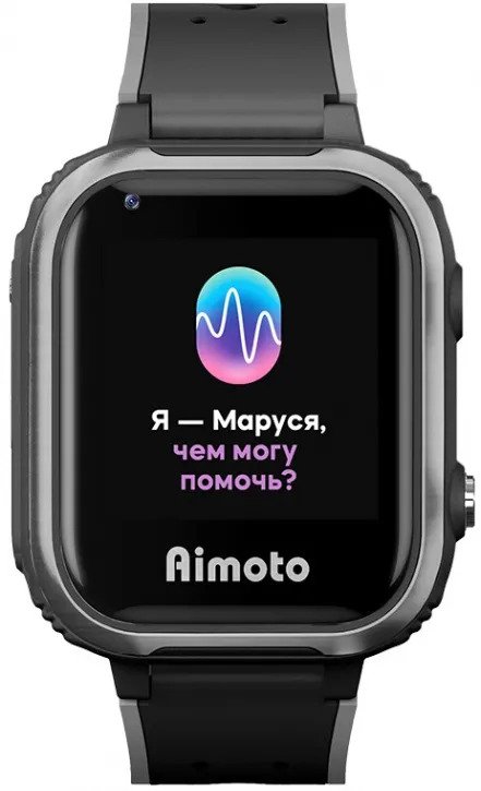 Детские умные часы AIMOTO IQ 4G с голосовым помощником Маруся (черные)