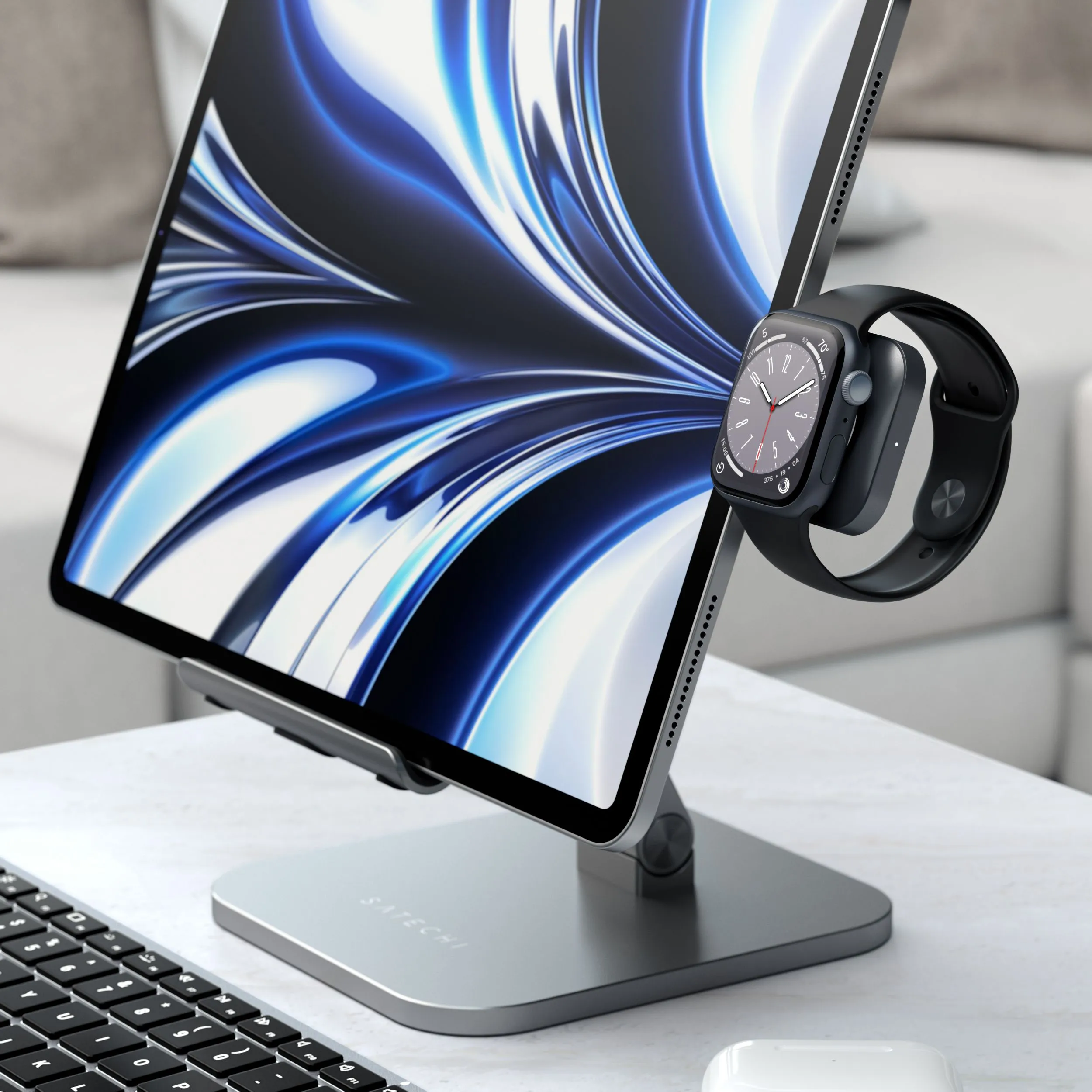Зарядное устройство Satechi Magnetic Charging Dock for Apple Watch (для Apple Watch, серый)
