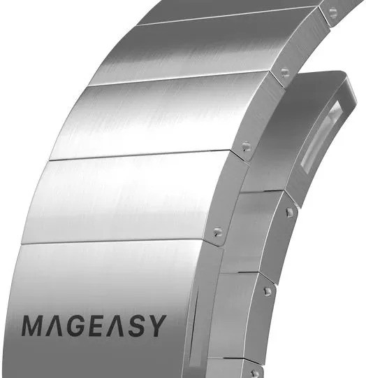 Ремешок для часов из нержавеющей стали SwitchEasy MAW801044SV22 Maestro-M Mag Stainless Steel Watch Loop (для Apple Watch 38/40/41mm, серебристый)